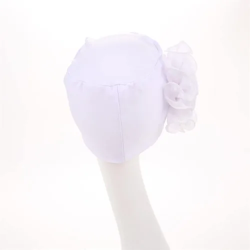 Vista 7 de YYAOJHAO Sombreros de turbante de quimioterapia para mujer, gorro elástico con flores, rejilla de color sólido para cubrir el cabello del cáncer