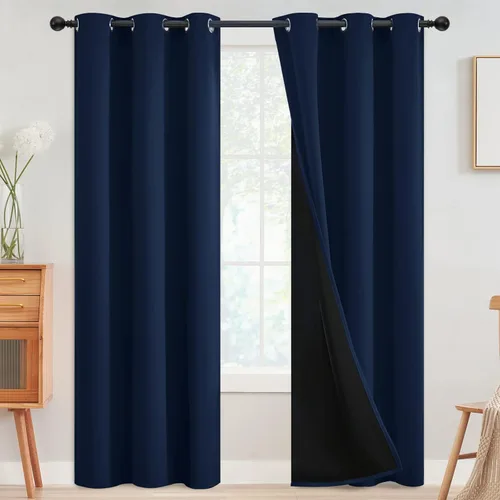 Vista 89 de SimpleHome - Cortinas opacas 100% para recámara, cortinas de ventana con ojales beige, con aislamiento térmico, cortinas de oscurecimiento