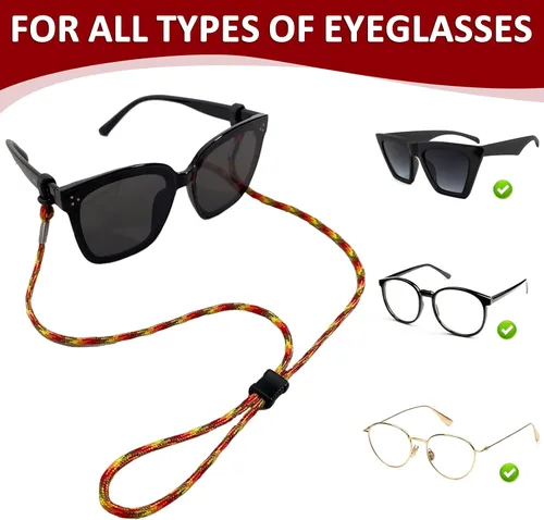 Vista 5 de Glasses Strap Eye Glasses Holder Strap for Kids Men Women, Adjustable Sunglasses Straps Eye Glasses Holders Around Neck (Multicolor, 5PCS)