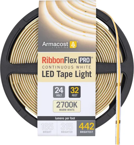 Vista 32 de Armacost Lighting RibbonFlex Pro 24V Luz de Tira LED COB Blanca, 2700K, 165 Lúmenes/Pie, 2.5M 171110 Blanco cálido 2700K