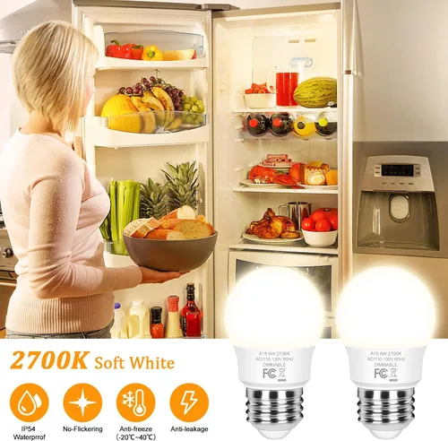 Vista 3 de Brightever 6W Dimmable Ceiling Fan Bulbs, A15 Standard E26 Base Bulb