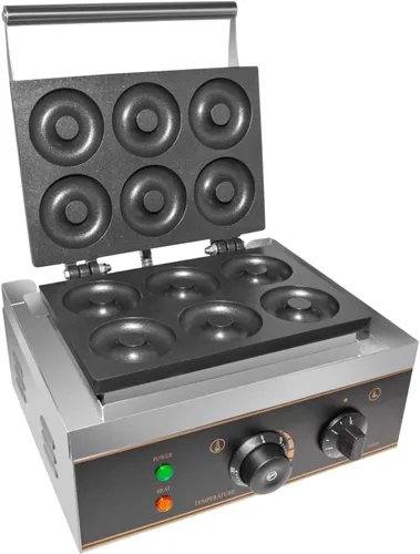 Vista 9 de GorillaRock Mini Donut Maker Máquina eléctrica para hacer donas 110 V (6 redondas)