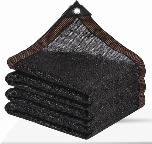 Vista 9 de Malla de sombra con ojales para jardín, para exteriores, pérgola, patio, plantas, invernadero y gallinero, tasa de sombreado negro del 70%-90%