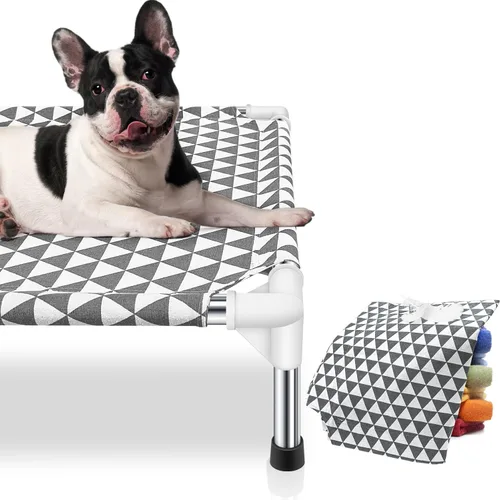 Vista 2 de Kuntrust Cama Elevada para Perros de Exterior Actualizada Catre para Mascotas Elevado Cama Refrescante para Cachorros Cama Elevada para Perros