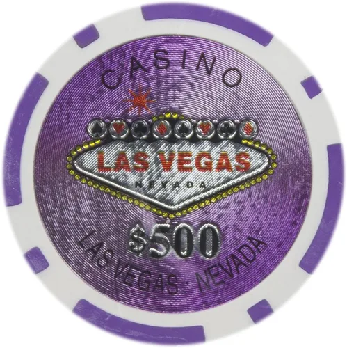 Vista 9 de Brybelly Las Vegas Casino Poker Chip Heavy 0.49 oz Clay Composite – Paquete de 50