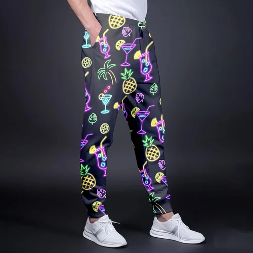 Vista 3 de VVGETE Disfraces de los años 80 para hombre, pantalones deportivos, pantalones casuales para correr con cordón, traje de los años 90 para hombre