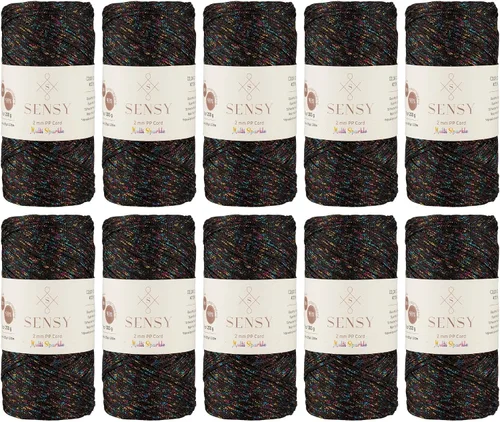 Vista 131 de Sensy Premium 2mm 229.5 metros de cuerda de poliéster 100% cordón de polipropileno Cordón de macramé 2mm Cordón para bolso de crochet Hilo
