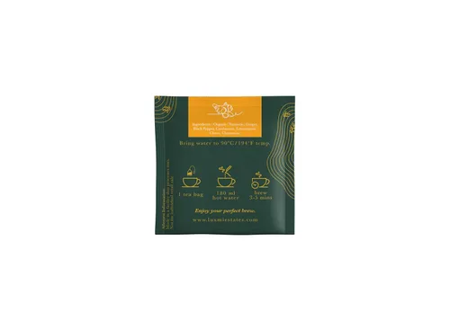 Vista 4 de Luxmi Estates - Té orgánico de cúrcuma con jengibre y cúrcuma (90 bolsas de té), sin cafeína, para inmunidad, inflamación y alivio del estrés
