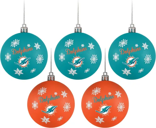 Vista 8 de FOCO Dallas Cowboys NFL 5 Pack Shatterproof Ball Ornament Set