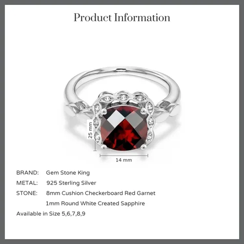 Vista 39 de Gem Stone King Anillo de compromiso de plata de ley 925 de 0.315 in con piedra natal y zafiro blanco creado Anillo de compromiso de boda