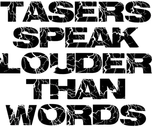 Vista 3 de CafePress Pegatina rectangular para parachoques Tasers Speak Than Words Transparente