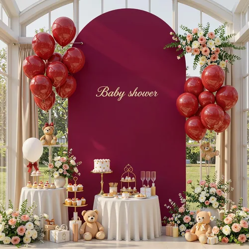 Vista 45 de Baby Blue Arch Backdrop Cover, 6FT Spandex Fitted Wedding Arch Stand Covers Round Top Chiara Backdrop Cover for Birthday Party Ceremony Banquet Azul