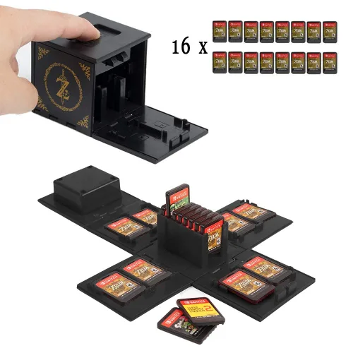 Vista 2 de Game Case for Nintendo Switch, Switch Game Card Holder 16 Game Storage Cube Portable Game Card Organizer for Switch lite