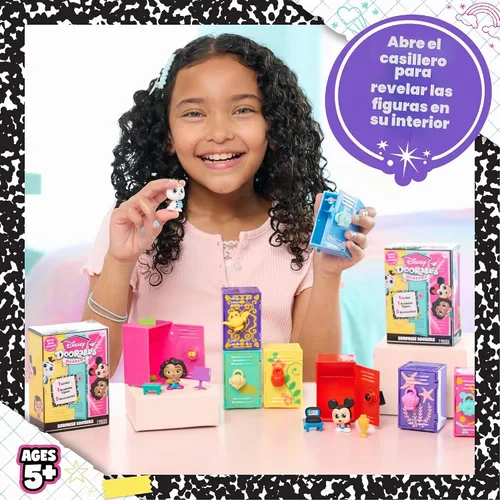 Vista 4 de DOORABLES Disney Academy Surprise Locker 3 Pack, juego de figuras coleccionables, los estilos pueden variar, obsequios navideños, regalos