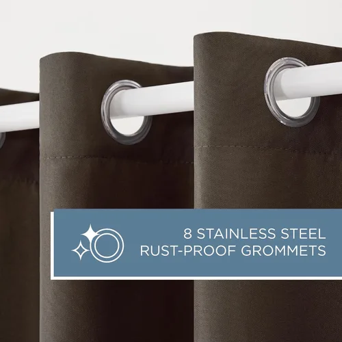 Vista 195 de TOWN & COUNTRY BASICS Cabana Cortinas Sólidas de Peso Pesado para Interiores y Exteriores, Opacidad de Filtrado de Luz con Parte Superior de Ojales