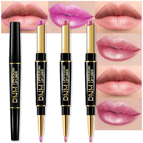 Vista 21 de evpct Juego de 1 lápiz labial y delineador de labios rojo rubí para mujer, kit mate con delineador de labios, manchas de labios duraderas