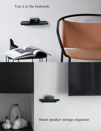 Vista 4 de Universal Smart Speaker Soporte de Pared y Estante para Dispositivos Echo/Homepod mini/Sonos Compatible con Montaje de WiFi Google Adecuado