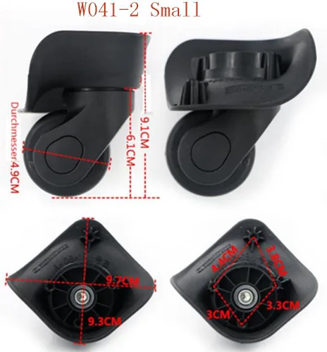 Vista 3 de 1 par de ruedas para maletero rueda de equipaje rueda de repuesto giratoria universal de repuesto para equipaje maleta ruedas de PVC para maleta