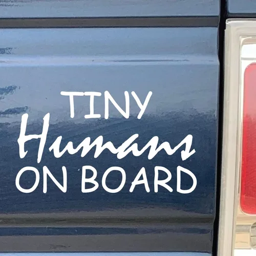 Vista 2 de Tiny Humans On Board - Calcomanía de Sticker Bomb Vinyl para automóvil, camión, computadora, en cualquier lugar, vinilo prémium para exteriores de 6