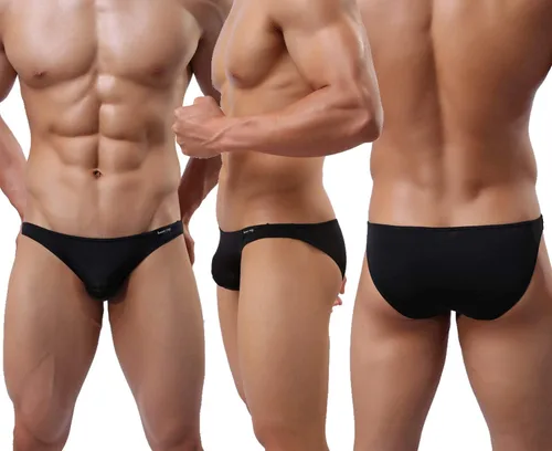 Vista 3 de WINDAY Bikinis y calzoncillos transpirables de seda de hielo triángulo para hombre, D318