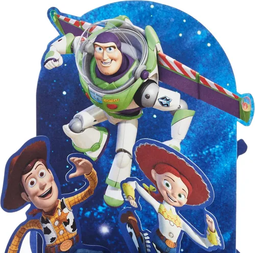 Vista 5 de Hallmark Paper Wonder - Tarjeta desplegable de Toy Story de Disney y Pixar para cumpleaños, primer día de escuela, felicitaciones