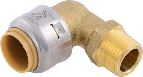 Vista 8 de SharkBite Codo de lavavajillas de 90 grados de 1/2 pulgada x 3/8 pulgadas, MNPT, empuje para conectar accesorios de plomería de latón, tubo PEX