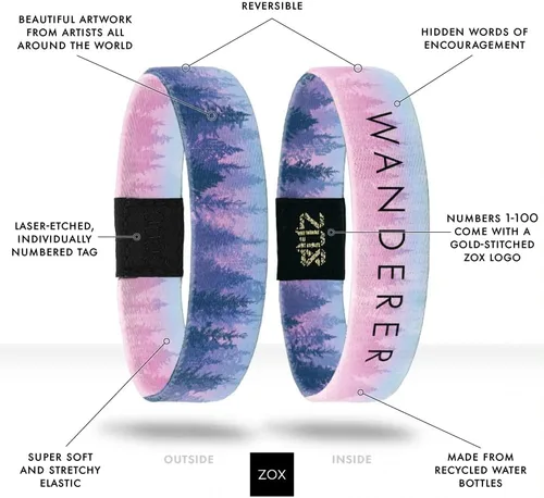 Vista 3 de ZOX Bracelets Stretchy Elastic Band with Motivational Affirmations and Beautiful Artwork, Great Gift for Men, Women, and Kids