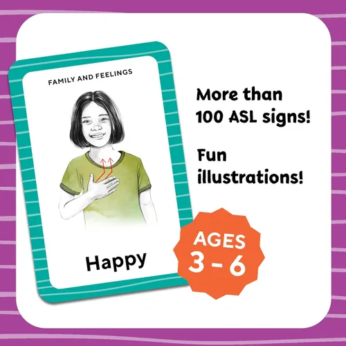 Vista 7 de American Sign Language Flash Cards for Kids 101 Easy ASL Signs for Nonverbal Communication