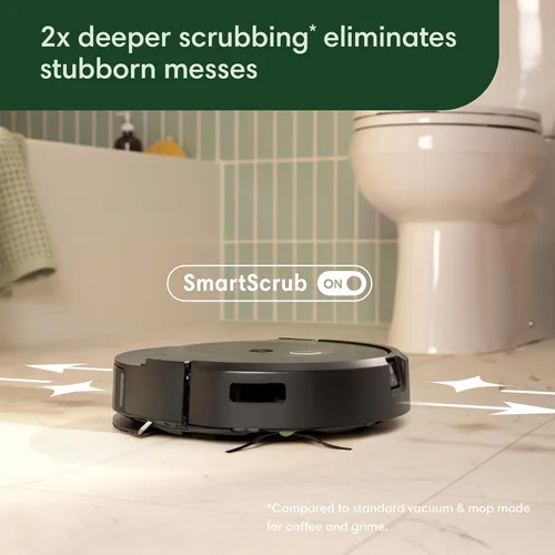 Vista 5 de iRobot Roomba Combo 10 Max Robot Aspirador y Trapeador + Base AutoWash (x0850) – Base multifuncional, cubo de recarga, lava y seca su almohadilla