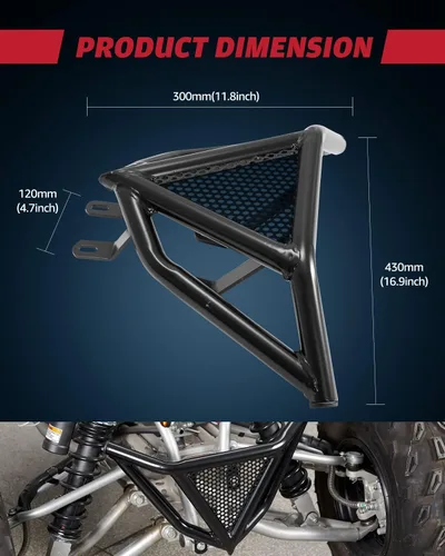 Vista 12 de A & UTV PRO Protector de parachoques delantero, compatible con Yamaha Raptor 700 / 700R 2006-2023, accesorios protectores de parachoques Brushguard
