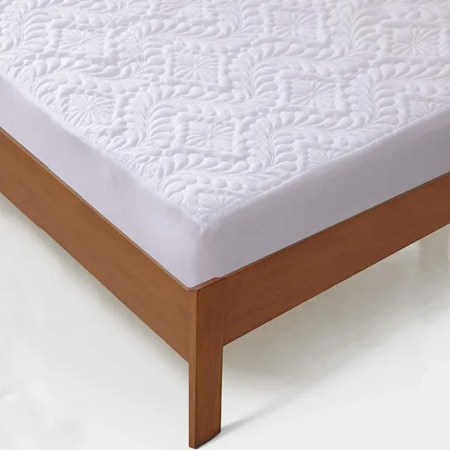 Vista 2 de Protector de colchón 100% impermeable, tamaño individual, sábana bajera acolchada, funda de colchón de relleno de algodón suave lavable con bolsillo