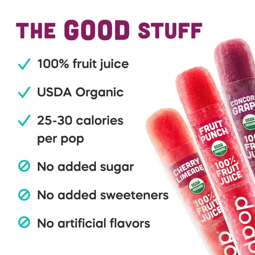 Vista 5 de GoodPop Paletas congeladoras orgánicas – 100% jugo, sin azúcar añadida – 20 unidades – 2