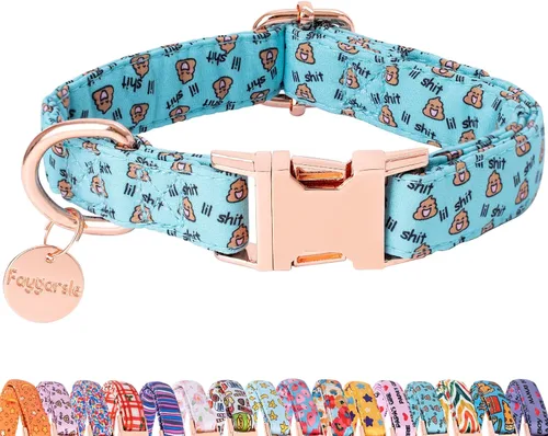 Vista 16 de Faygarsle Collar de perro floral para niñas y perras, collar suave y elegante para mascotas con diseño de flores, collar negro ideal para perros
