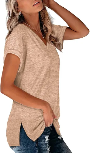 Vista 3 de Camisetas de manga larga a rayas para mujer, con bloques de color, cómodas, casuales, túnicas, ropa de moda