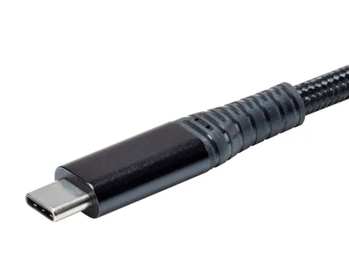 Vista 4 de Monoprice AtlasFlex Series USB 3.2 Gen 2 USB-C Data & Power Cable trenzado de nailon reforzado con Kevlar, 10 Gbps, 5A/100 W PD, 3.3 ft, negro