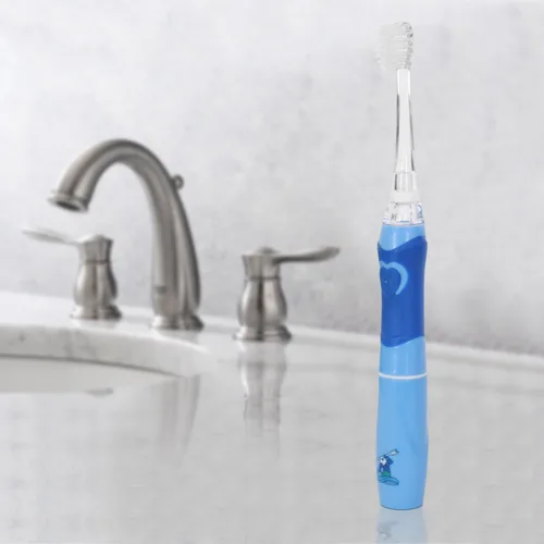 Vista 8 de ToiletTree Products Poseidon - Cepillo de dientes sónico para niños con luces LED, color azul