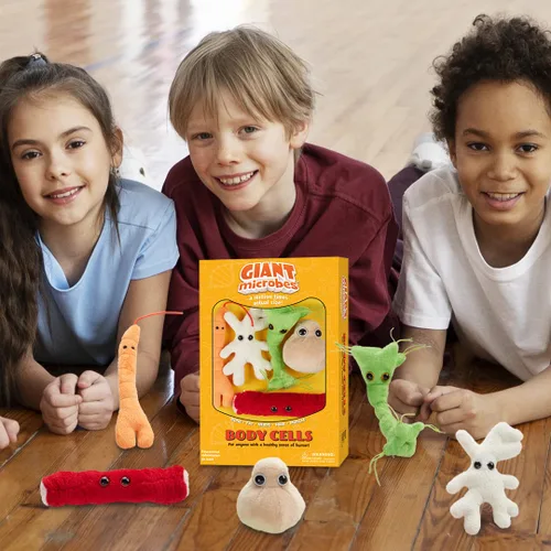 Vista 4 de GIANT MICROBES Caja de regalo con temática de células corporales, regalos de biología, regalos para profesores de ciencias, biología celular, felpa