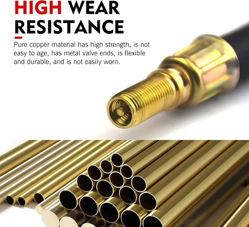 Vista 6 de 2 extensores de vástago de válvula de neumático, extensión de vástago de válvula de goma flexible de 7.87 pulgadas, universal para automóviles