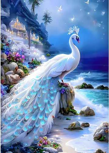 Vista 8 de SENQAO Kits de arte de diamantes para adultos, Golden Retriever - Pintura de puntos de diamante de taladro completo para principiantes, pintura