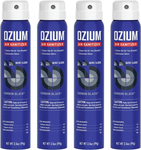 Vista 18 de Ozium Desinfectante de aire y eliminador de olores de 3.5 onzas para hogares, automóviles, oficinas y más, aroma a negro carbón, paquete de 2