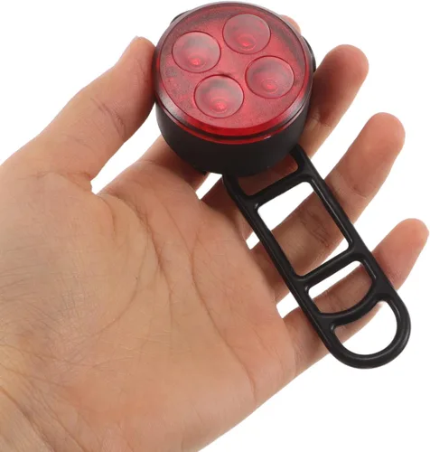 Vista 4 de Zerodeko Rechargeable Bicycle Light Set, Waterproof Front Headlight and Red White Rear Taillight with Reflector, USB Powered Bike Safety Lamp for