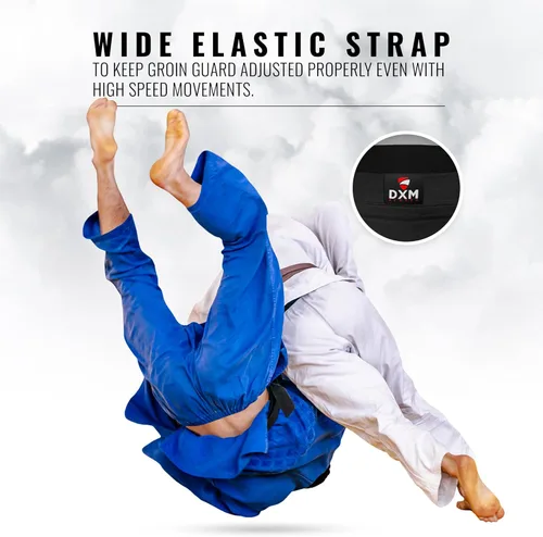 Vista 7 de DXM SPORTS Groin Protector Cup Men, Boxeo Kickboxing MMA Muay Thai Sparring Groin Guard, Ventilado Ajustable, Karate Fighting Training, Ropa