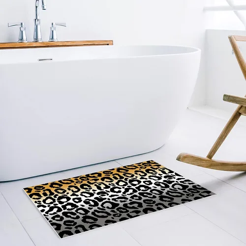 Vista 5 de Tapete para puerta para decoración de dormitorio, tapete con estampado de leopardo, alfombras de vacaciones para sala de estar, alfombras de baño
