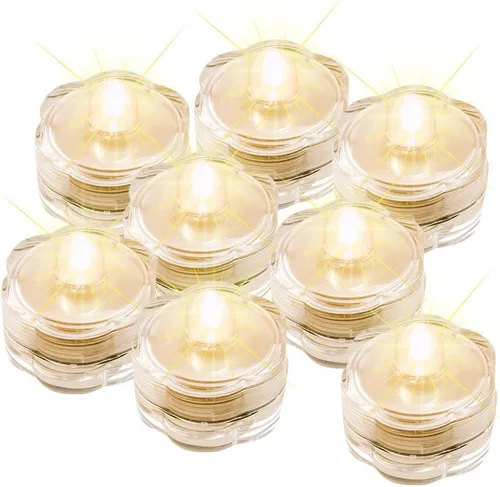 Vista 6 de IMAGE 12 luces LED sumergibles impermeables sin llama, velas sub-luces para bodas, Navidad, Acción de Gracias, eventos, decoración del hogar