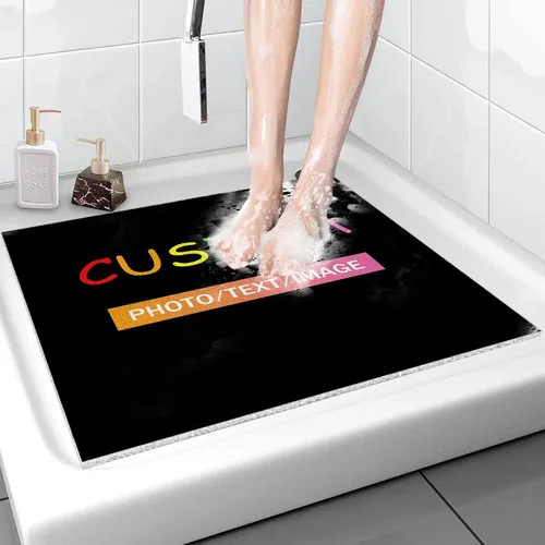 Vista 27 de Tapete de ducha antideslizante de 20 x 20 pulgadas, esponja de PVC para masaje, segura, antideslizante, cuadrado, tapete de baño de ducha suave