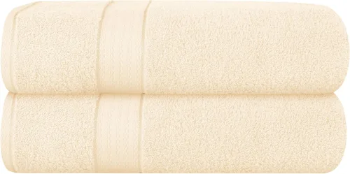 Vista 148 de GLAMBURG Juego de 2 Sábanas de Baño Extra Grandes de Algodón Premium de 700 GSM - 100% Algodón Peinado - 2 Sábanas de Baño 35x70 pulgadas - Calidad