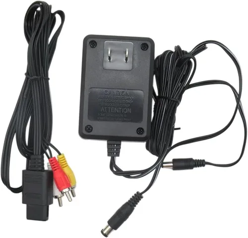 Vista 2 de Cable adaptador de corriente AC Premium con cable AV para sistemas Super Nintendo SNES