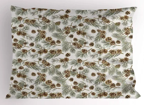 Vista 35 de Lunarable Juego de 2 fundas para almohada de otoño, tema vintage otoñal con estilo granja, ilustración de flores silvestres, artículo de cama