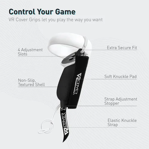 Vista 2 de VR Cover Controller Grips for Meta Oculus Quest 2 Dark Grey