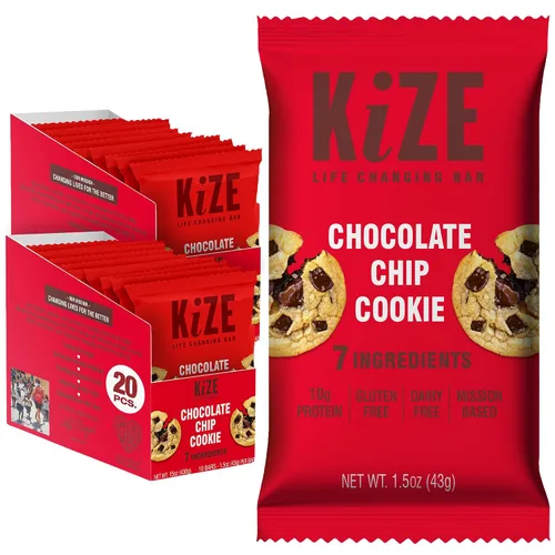 Vista 43 de KiZE Energy Bars - Barras energéticas de reemplazo de comidas con alto contenido de proteínas, a base de mantequilla de almendras, sin gluten, sin